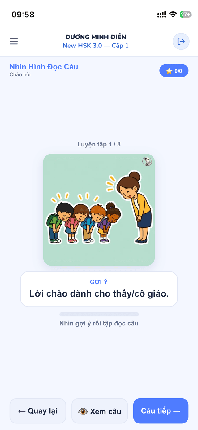 Nhìn hình đoán câu — luyện phản xạ đọc câu tiếng Trung qua hình minh hoạ