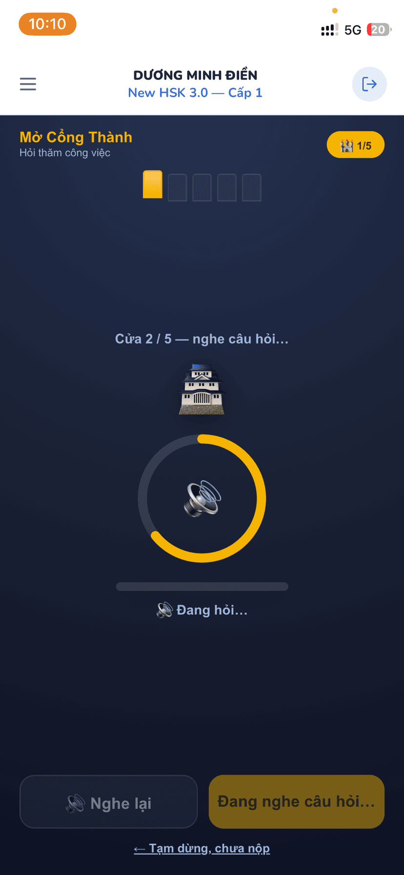 Mở Cổng Thành — trả lời câu hỏi bằng giọng nói để mở cổng qua màn