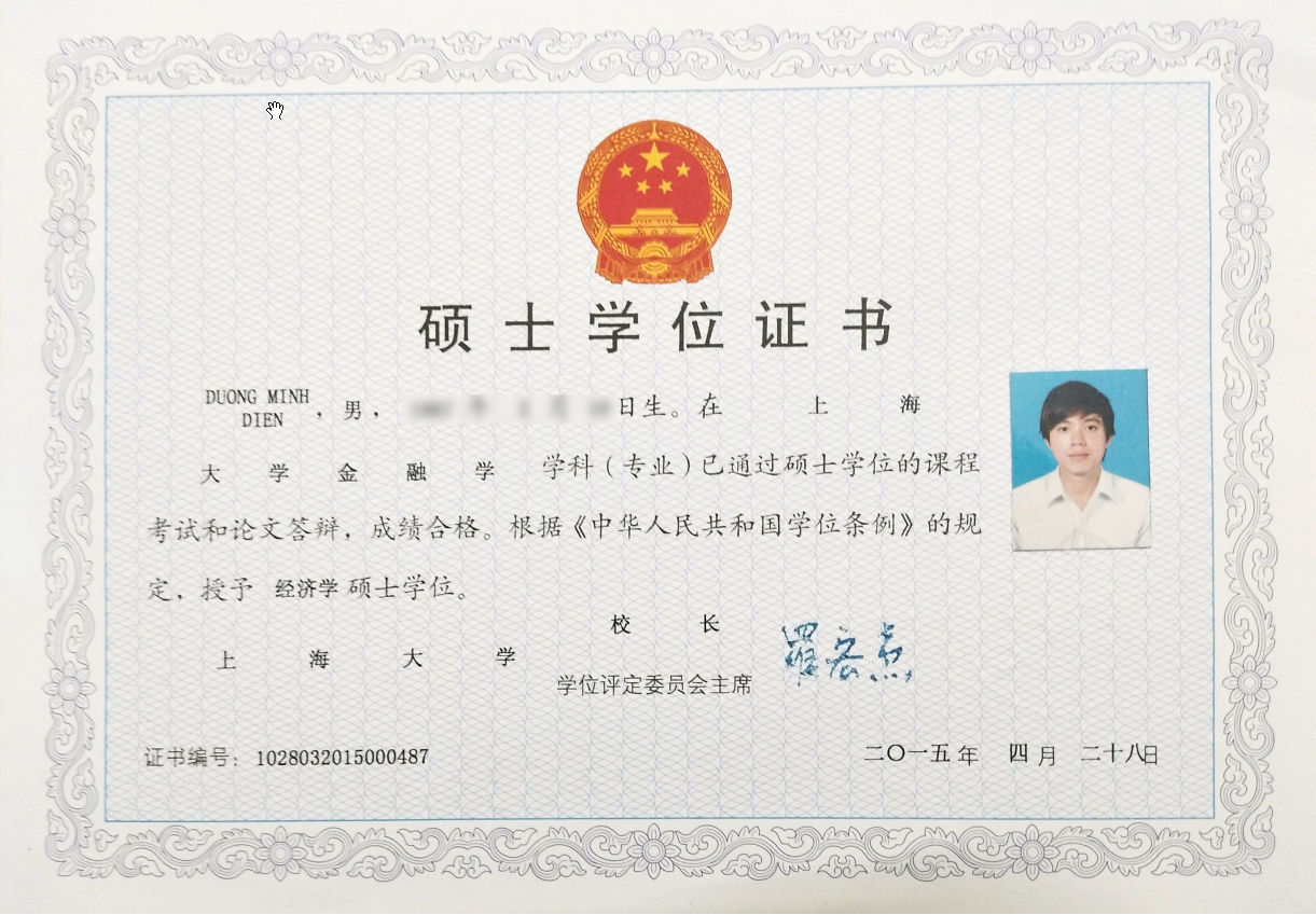 Giấy tốt nghiệp Thạc sĩ